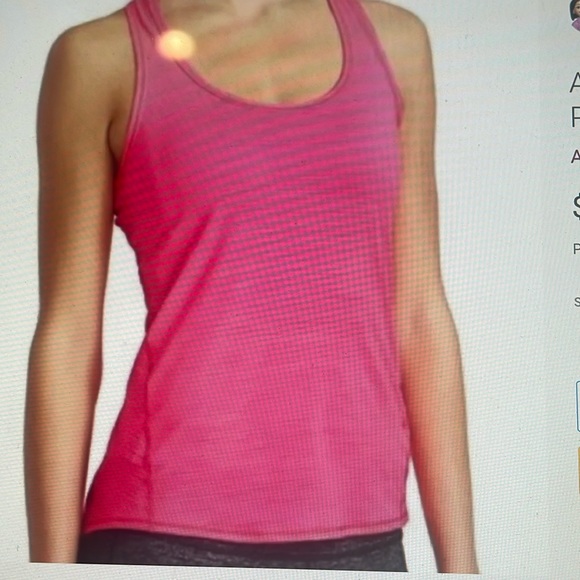 ATHLETA Shadow Stripe Chi Racerback Tank Top Hot Pink color. - Picture 2 of 7